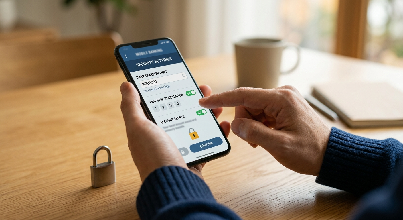 3. 계좌 이체 한도를 낮추고 안전장치를 마련하세요