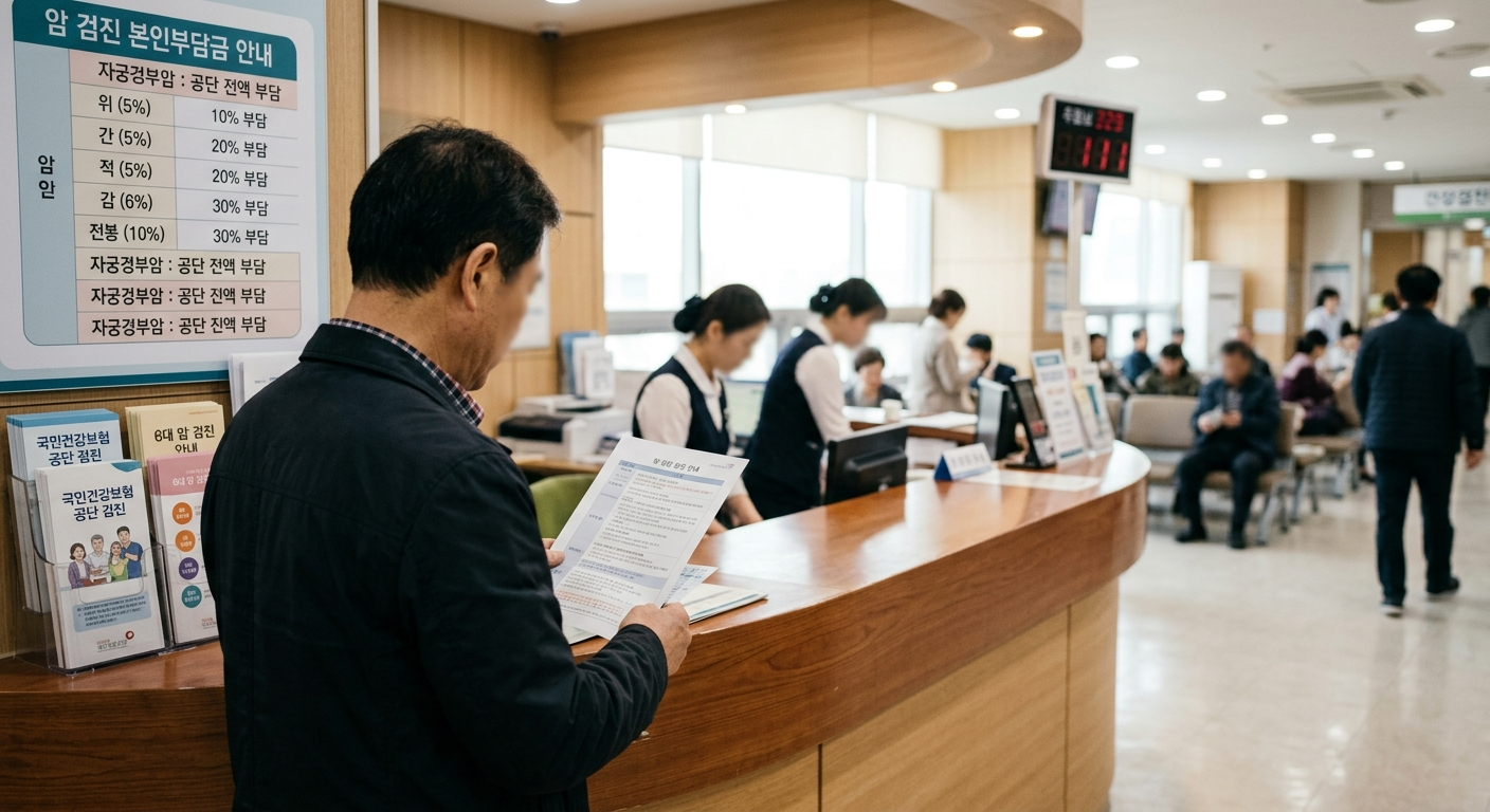 6대 암 검진 항목별 본인 부담 비용 안내