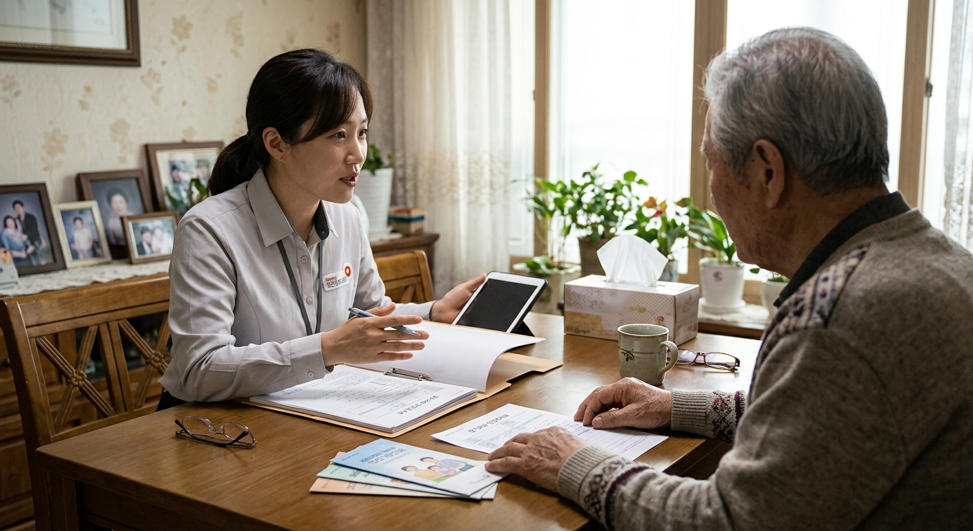 공단 직원의 방문조사와 심신 상태 확인