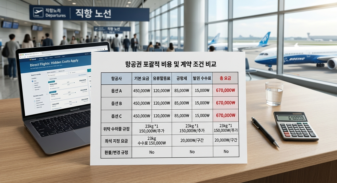 직항 노선 선택: 숨겨진 비용 및 계약 조건