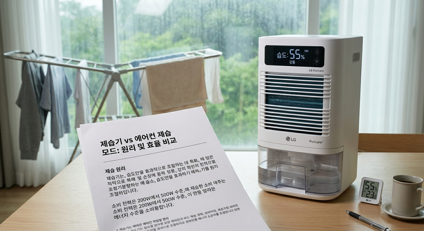제습기 vs 에어컨 제습 모드: 원리 및 효율 비교