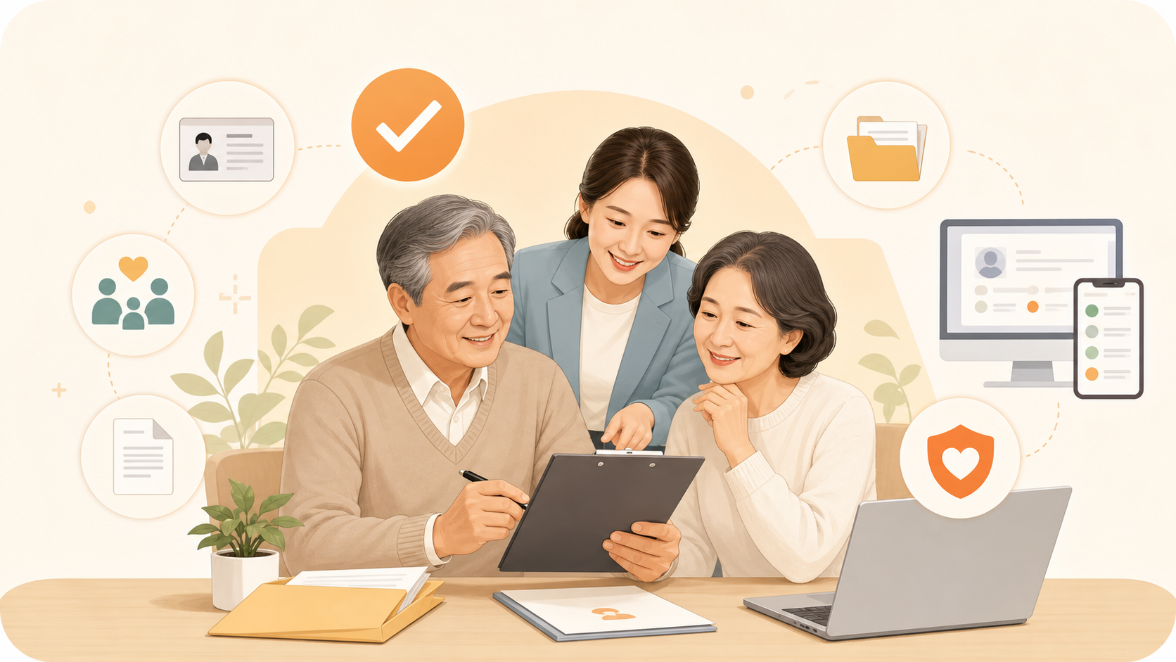 건강보험 피부양자 자격 확인에 필요한 서류를 정리한 안내 이미지