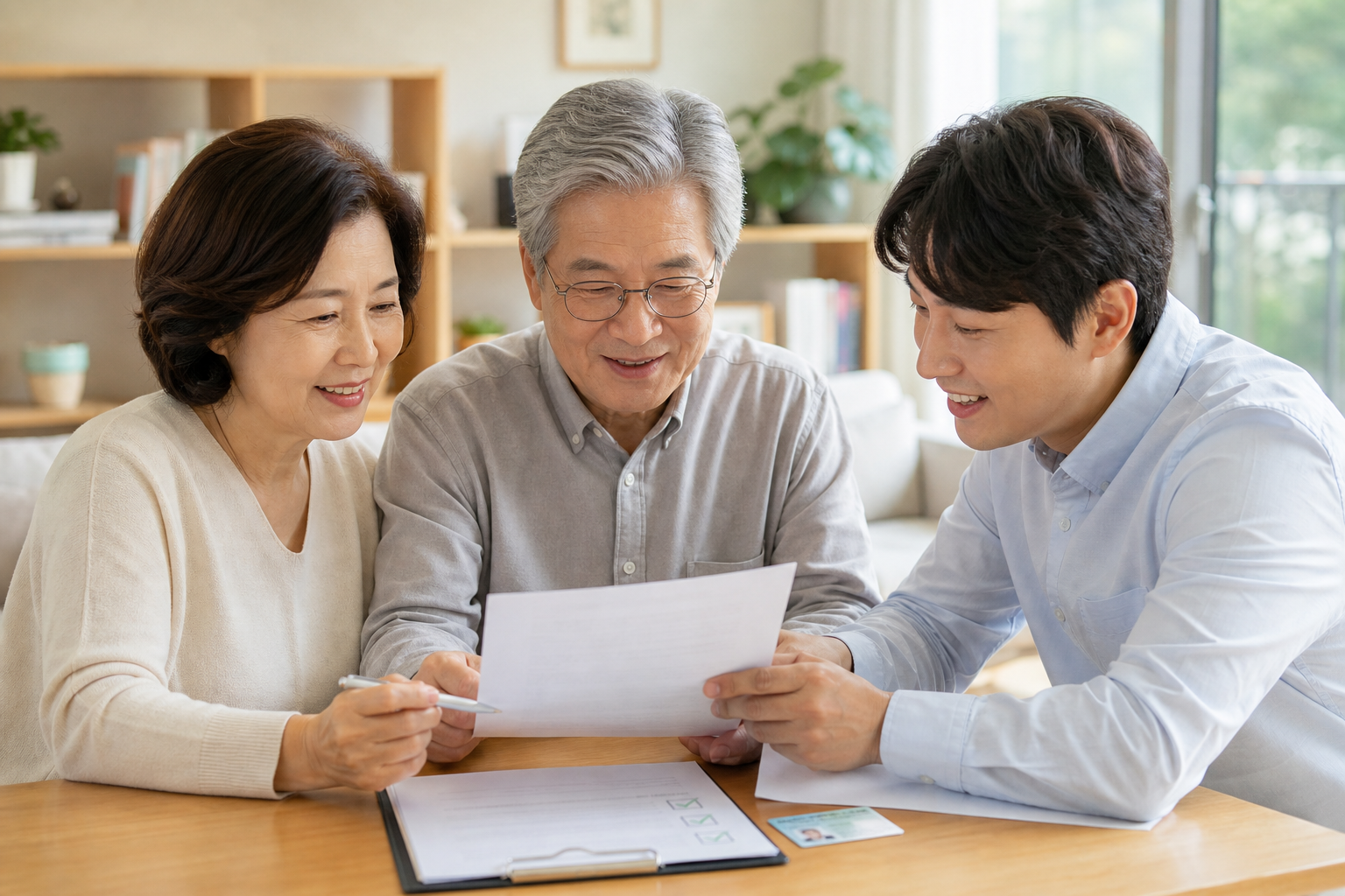부모님 건강보험 피부양자 등록 서류를 함께 확인하는 가족