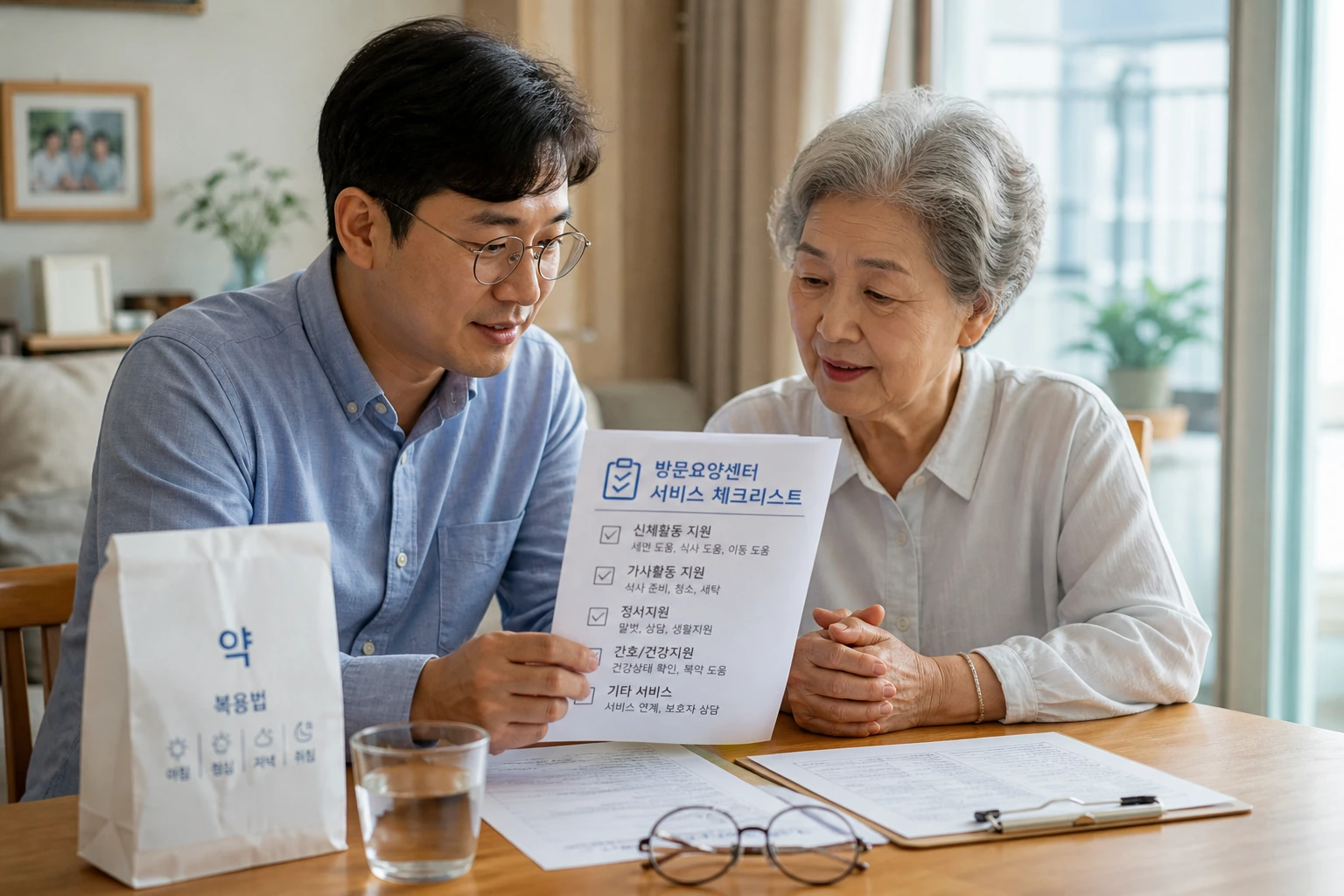 부모님 재택의료센터 상담 준비 장면