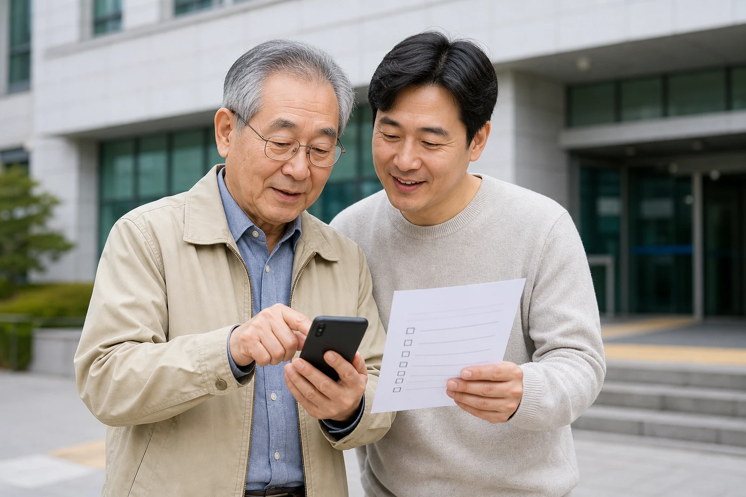 운전면허 적성검사 예약 전 검사장 위치와 준비사항을 확인하는 모습